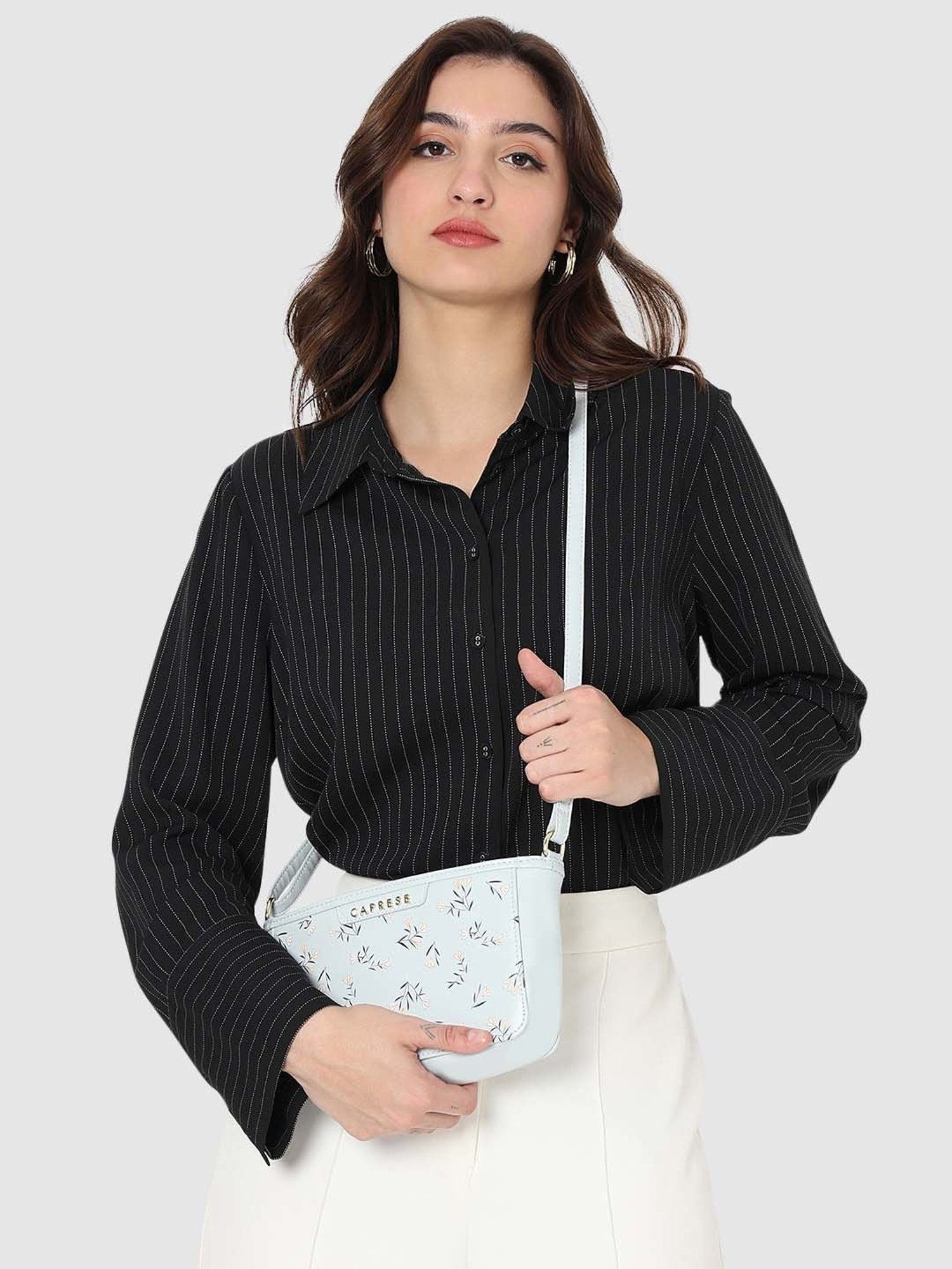 Caprese MERIDA Blue Floral Small Sling Handbag