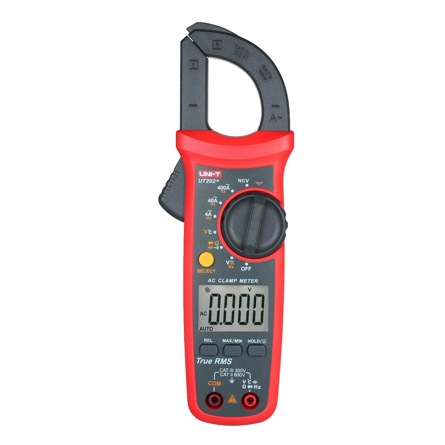 UNI-T UT202+ 4000 Counts Digital Clamp Meter True RMS Multimeter Clamp Ammeter Voltage Meter NCV Test Universal Meter Tester AC Current Clamp Tester -40~1000? Temperature Measurement Relative Value