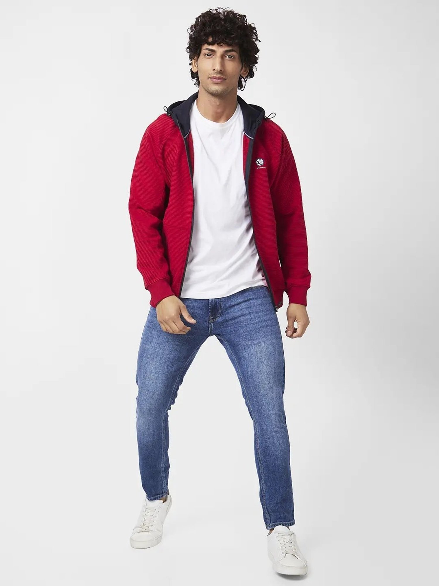 Spykar Red Slim Fit Sweatshirt