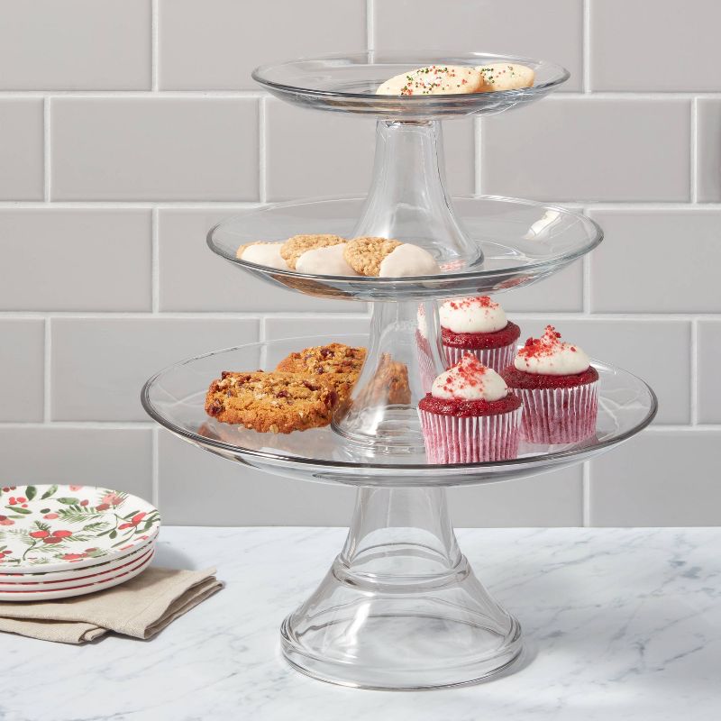 Glass 3-Tier Serving Set - Threshold™