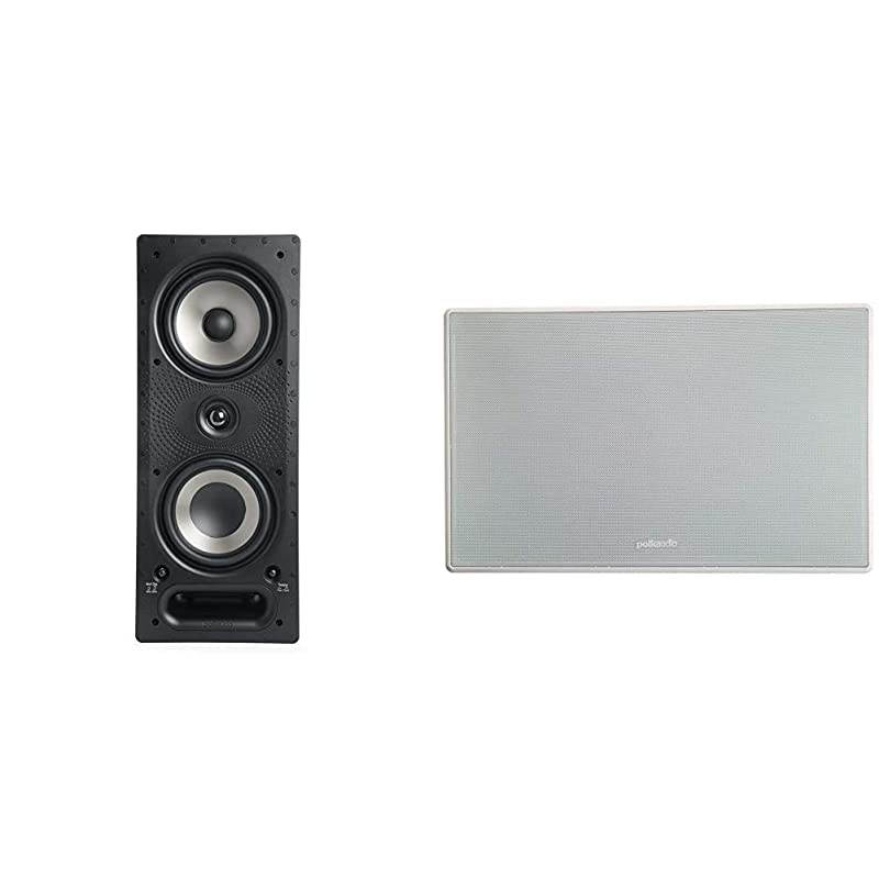 265-RT 3-Way in-Wall Speaker - Easily Fits in Ceiling/Wall | High-Performance Audio & Paintable Grille & Audio 255c-RT in-Wall Center Channel Speaker (2) 5.25" Drivers