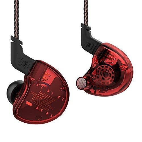 IEM Earbuds, KZ ZS10 HiFi In-Ear Headphones with Five Drivers without Microphone (Red)