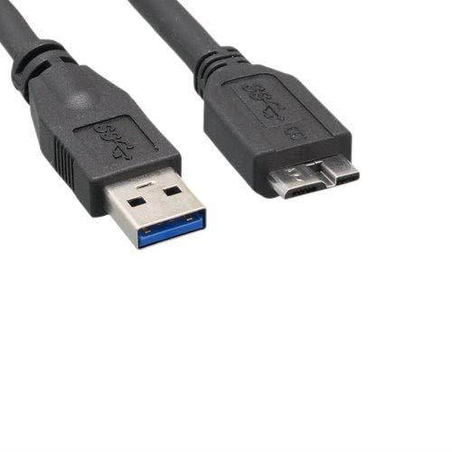 Kentek 10 Feet FT SpuerSpeed USB 3.0 Type A Male to Micro B Male M/M Cable 28 AWG 5.0 Gbps Data Transfer Sync Charge Cord Black for PC HDD Printer Modem Camera