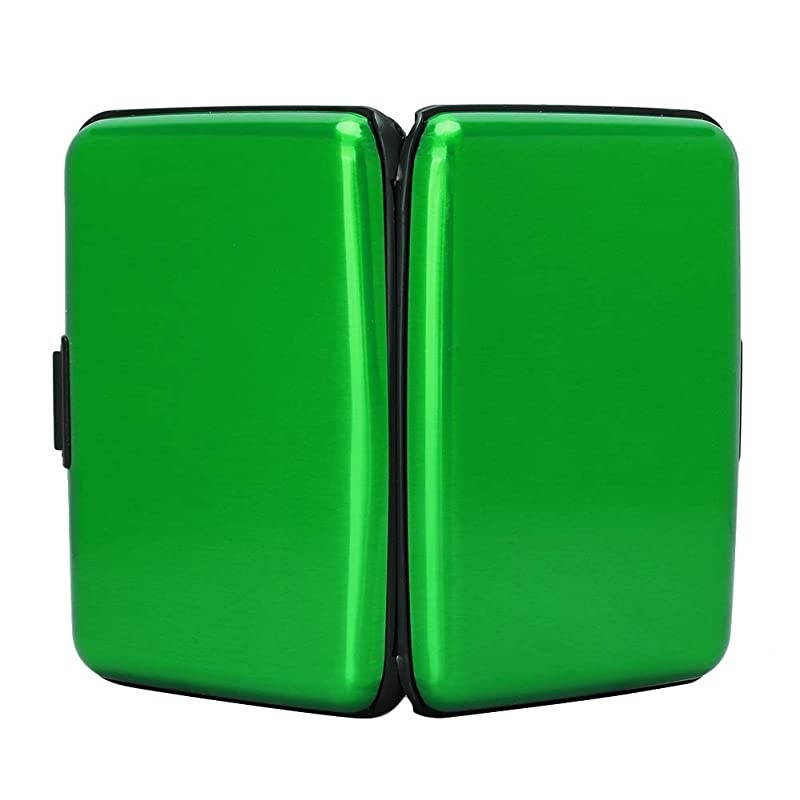 RFID Blocking Credit Card Protector Aluminum ID Case Hard Shell Business Card Holders Metal Wallet for Men or Women green