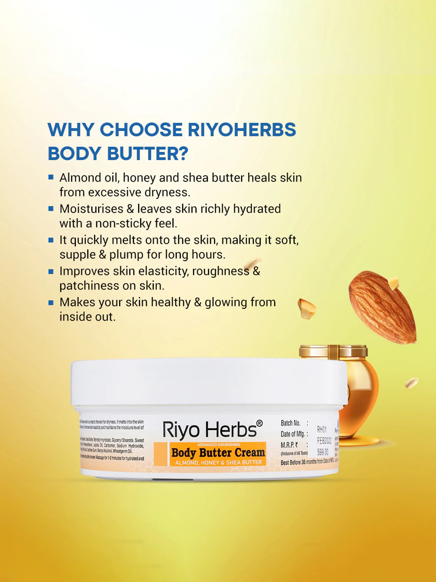 Riyo Herbs Body Butter Cream - 200 gm