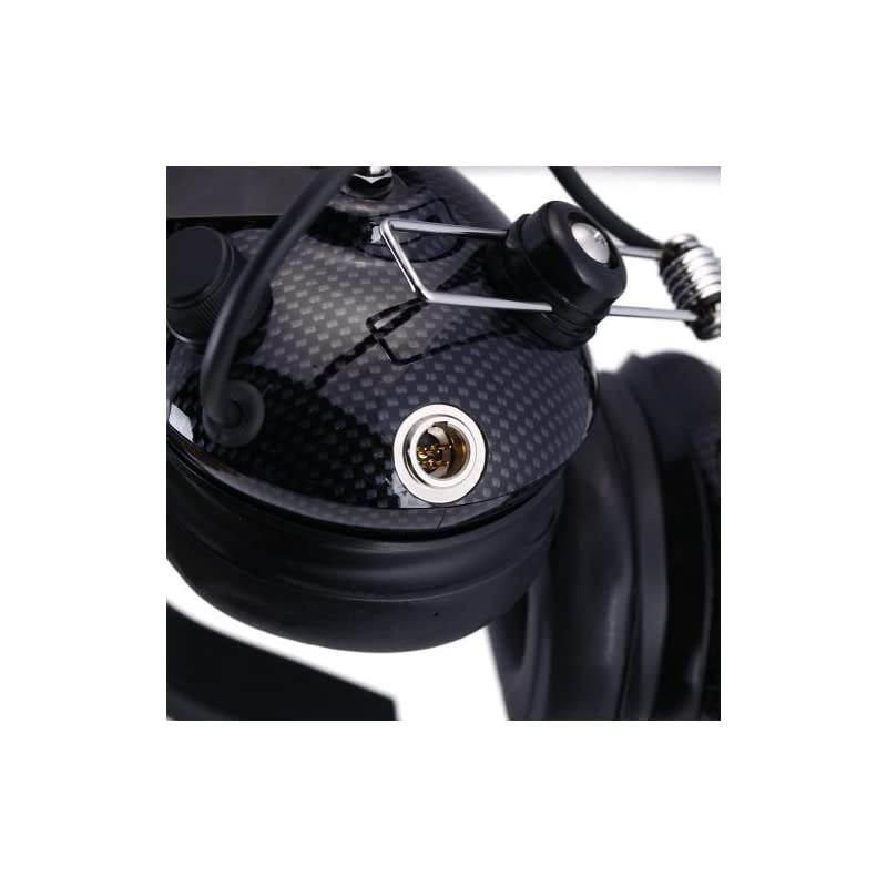 H42CF Carbon Fiber Behind The Head TwoWay Radio Headset with Dynamic Noise Cancelling Microphone Push to Talk and 35mm Input Jack for Music amp MP3 Players