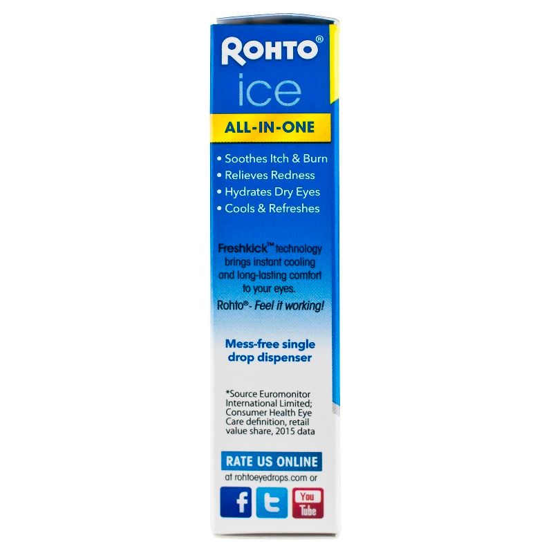 Rohto Ice All-in-one Multi-Symptom Relief Cooling Eye Drops - 0.4oz