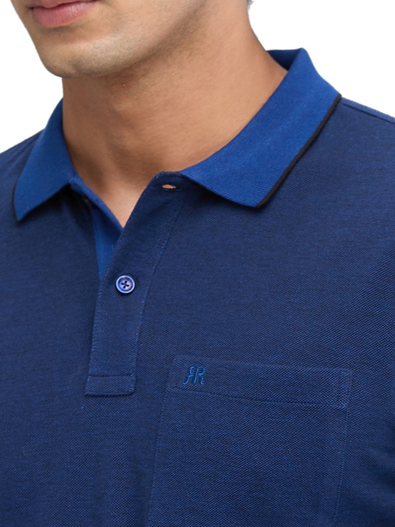 Raymond Blue Slim Fit Polo T-Shirt