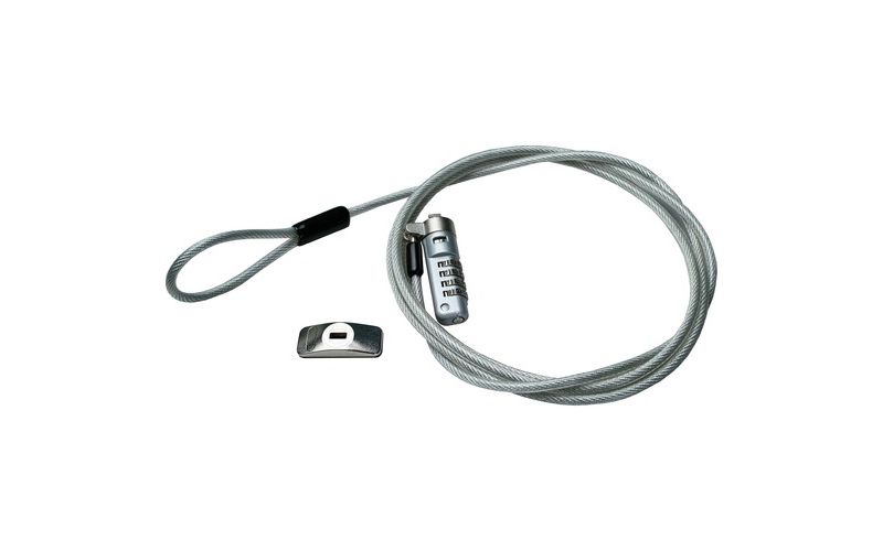 CTA Digital: Kensington Combination Lock Security Cable and Adhesive Plate - For Notebook, Tablet, Desktop Computer, Smartphone