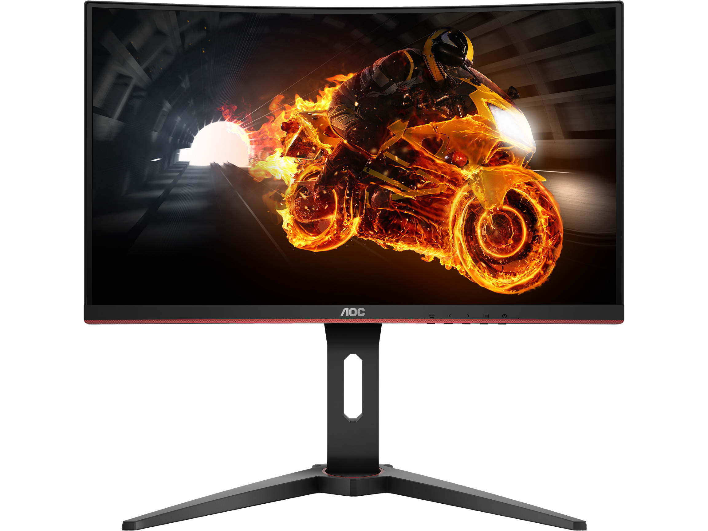 AOC Gaming C24G1 24" Curved Gaming Monitor, Full HD 1920 x 1080, 1500R Curved VA Panel, 1ms (MPRT), AMD FreeSync, 144Hz, 3-sided Frameless, Height Adjustable, DisplayPort/HDMI/VGA, VESA Compatible