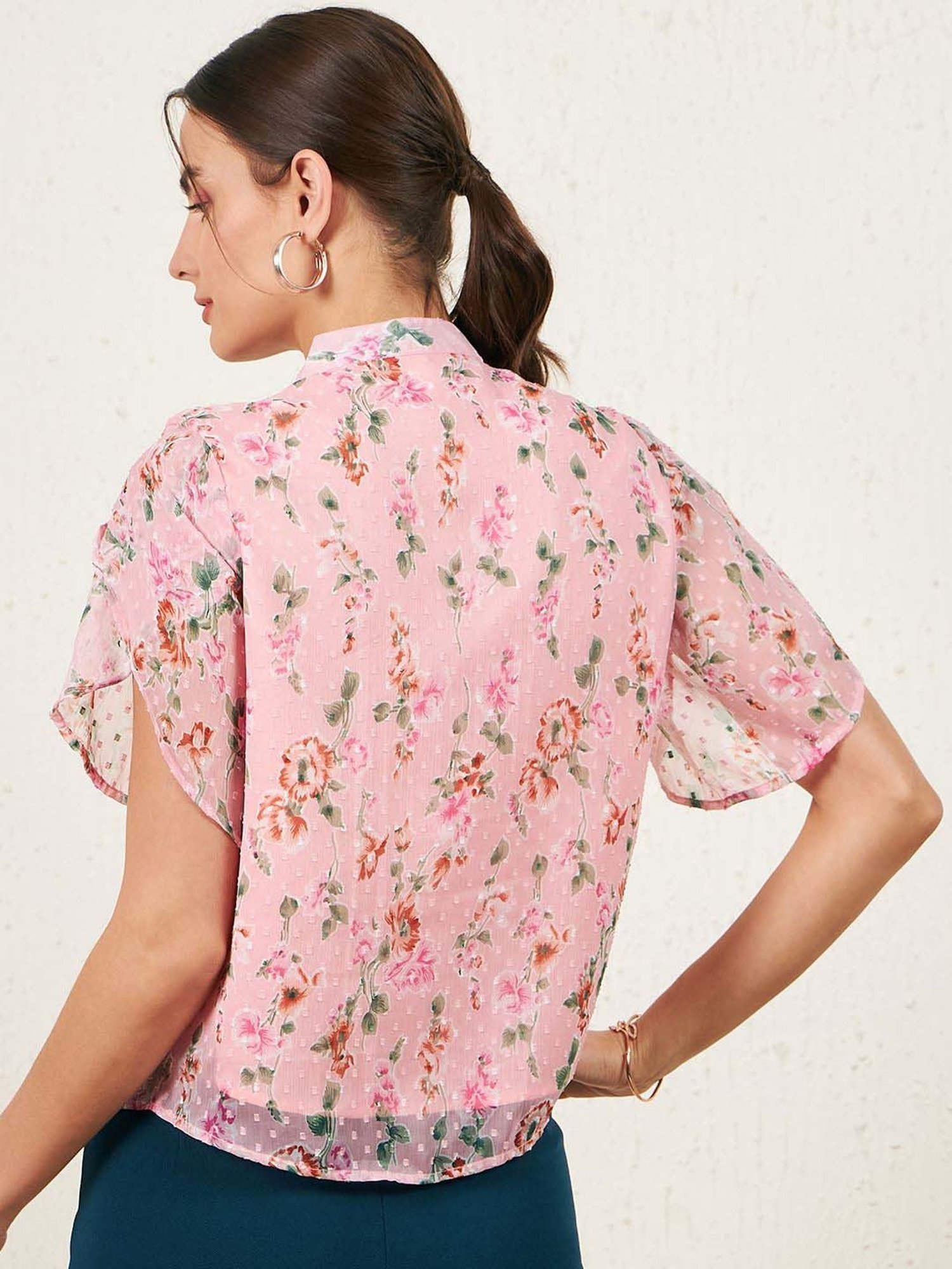 Marie Claire Pink Printed Top