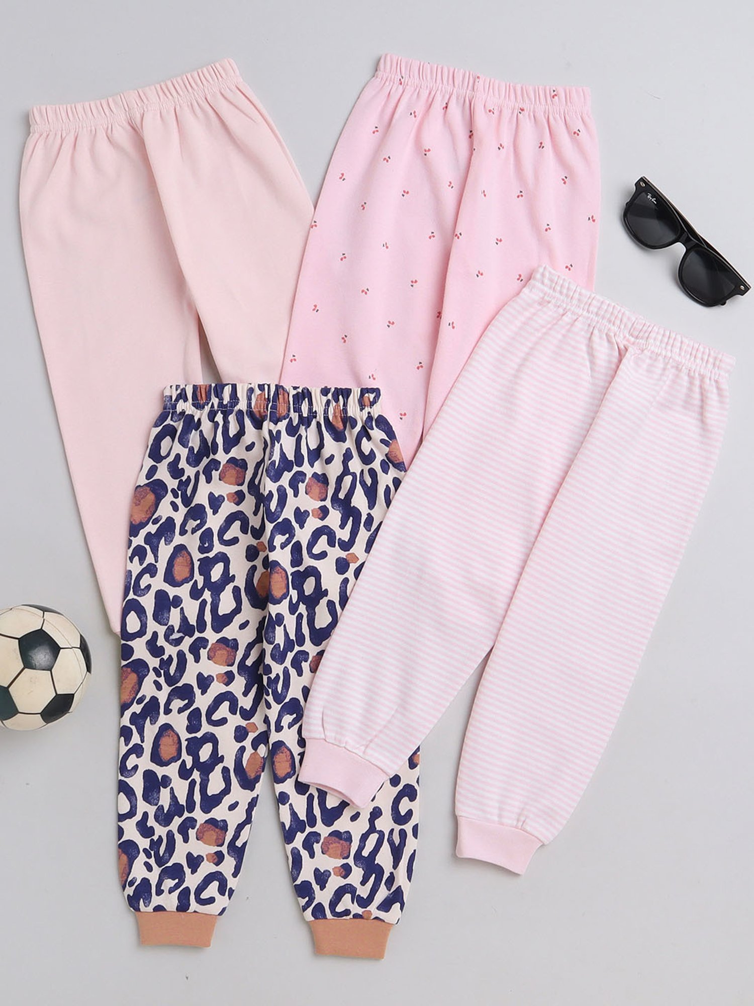 Bumzee Girls Multicolor Printed Pyjamas (Pack Of 4)