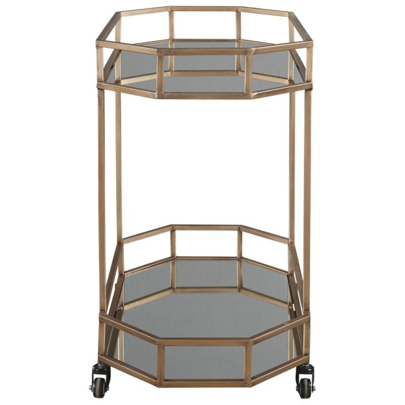 Flash Furniture Castleberry Rustic Wood Grain and Iron Kitchen Serving and Bar Cart