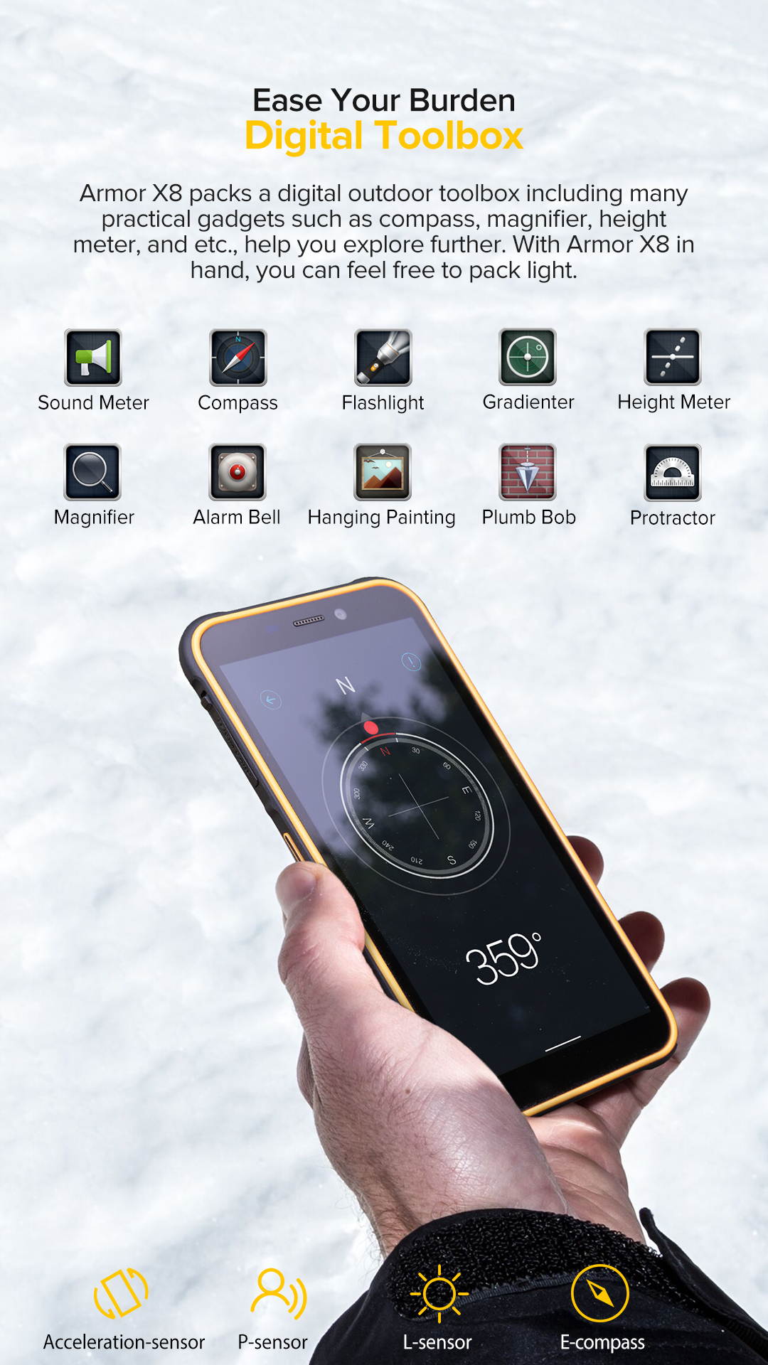 Ulefone Armor X8 4GB + 64GB Unlocked Rugged Phones, Android 10 Octa-core 13MP Triple Rear Camera + 8MP Front Camera, 5.7" HD+ 5080mAh Battery, Global Dual SIM 4G Rugged Smartphones