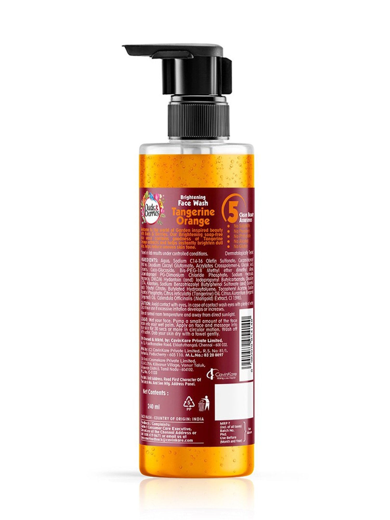 Buds & Berries Tangerine Orange Brightening Face Wash - 240 ml