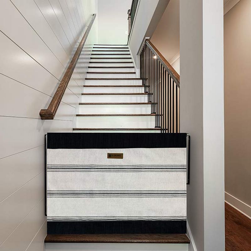 The Stair Barrier Regular Wall to Wall Single Panel Swing Gate with Fabric Slipcover Baby and Pet Safety Gate, 27 to 42.5 Inch, Snow/Charcoal