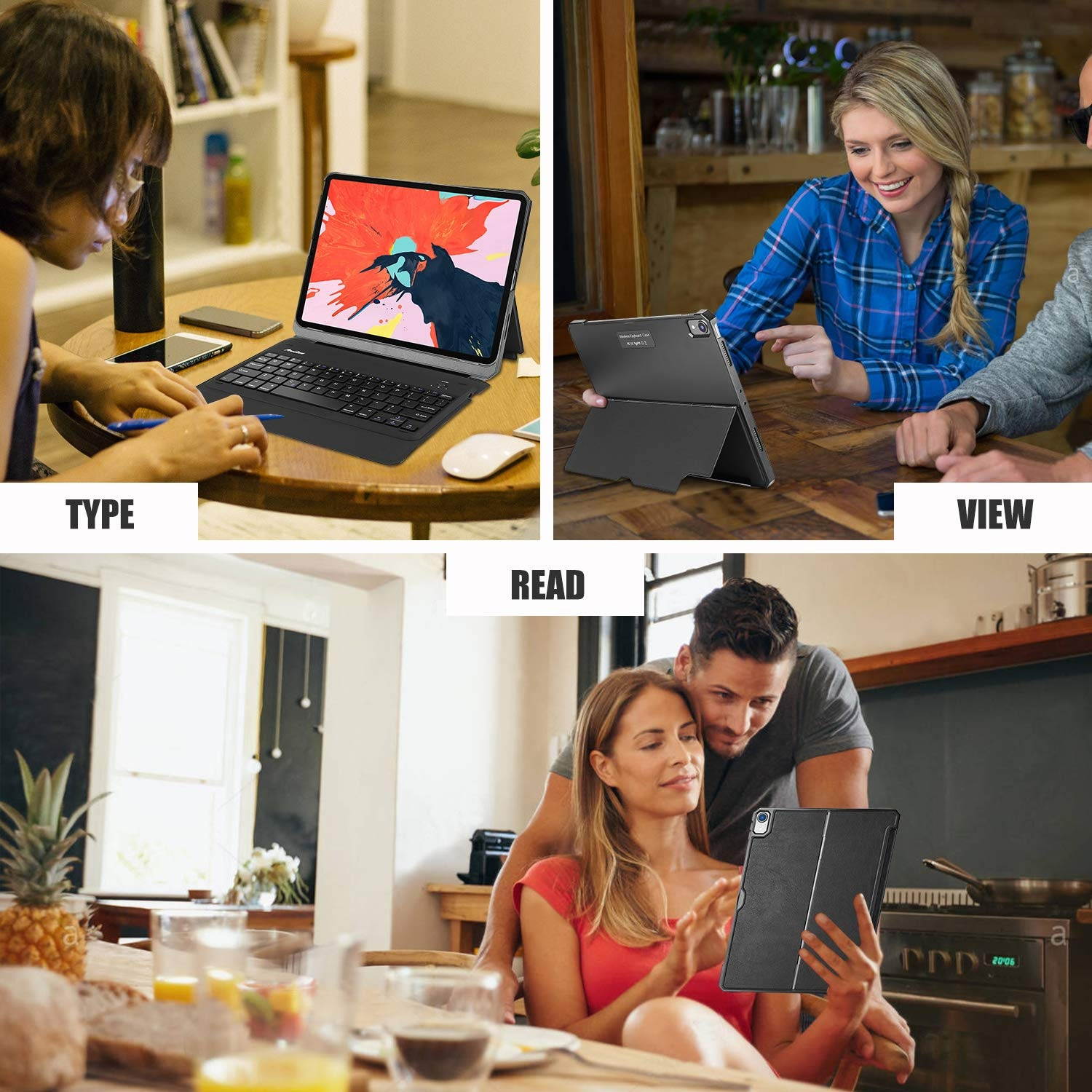 ProCase iPad Pro 11 Keyboard Case 2018, Detachable Wireless Keyboard Case with Kickstand [Support Apple Pencil Charging] Slim Multi Angle Stand Cover Case for Apple iPad Pro 11 Inch 2018 &ndash;Black