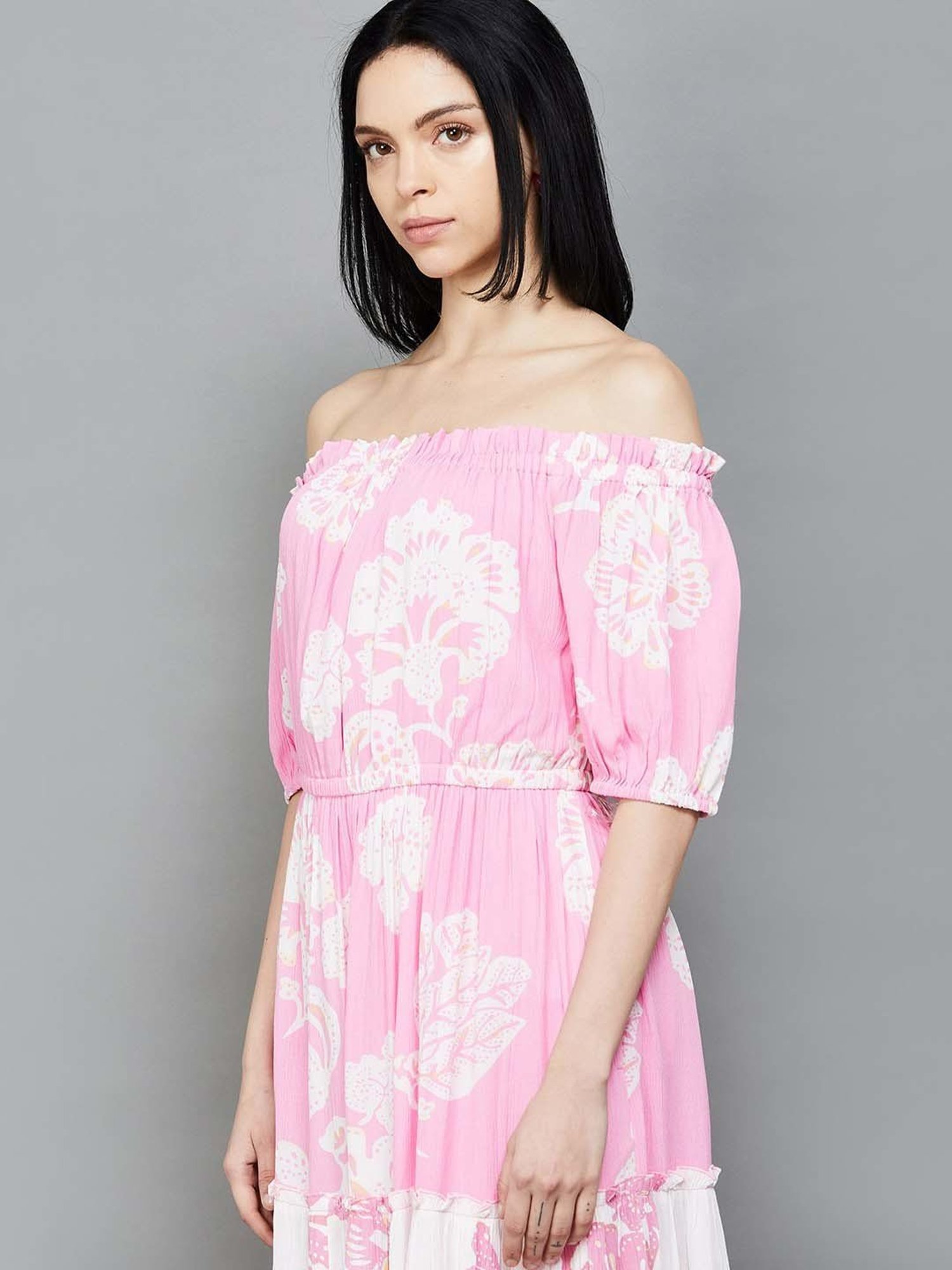 Colour Me by Melange Pink Printed Maxi Dress