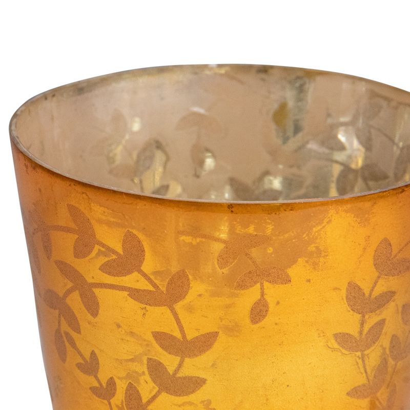 Napa Home & Garden Set of 3 Orange Glass Votive Candle Holders 4"