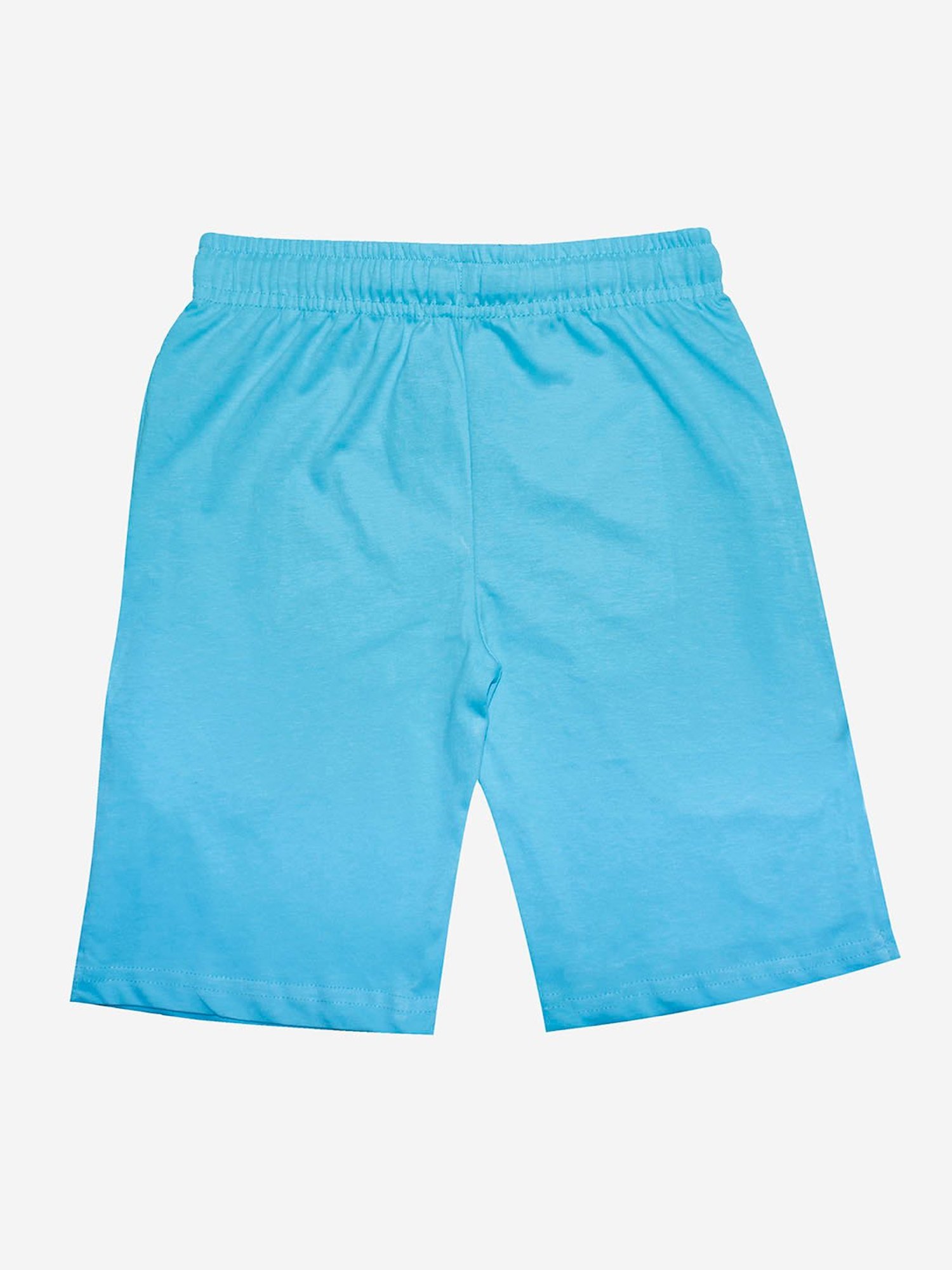 Kiddopanti Kids Sky Blue Printed Shorts