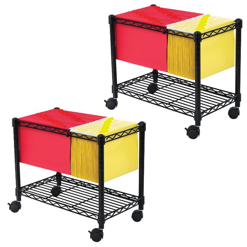 Homz 4-Drawer Medium Rolling Storage Cart - Black with Smoke Drawers