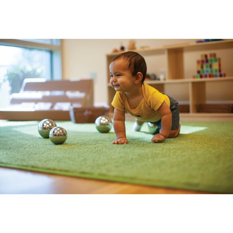 6'x9' Rectangle Woven Solid Area Rug Green - Carpets For Kids