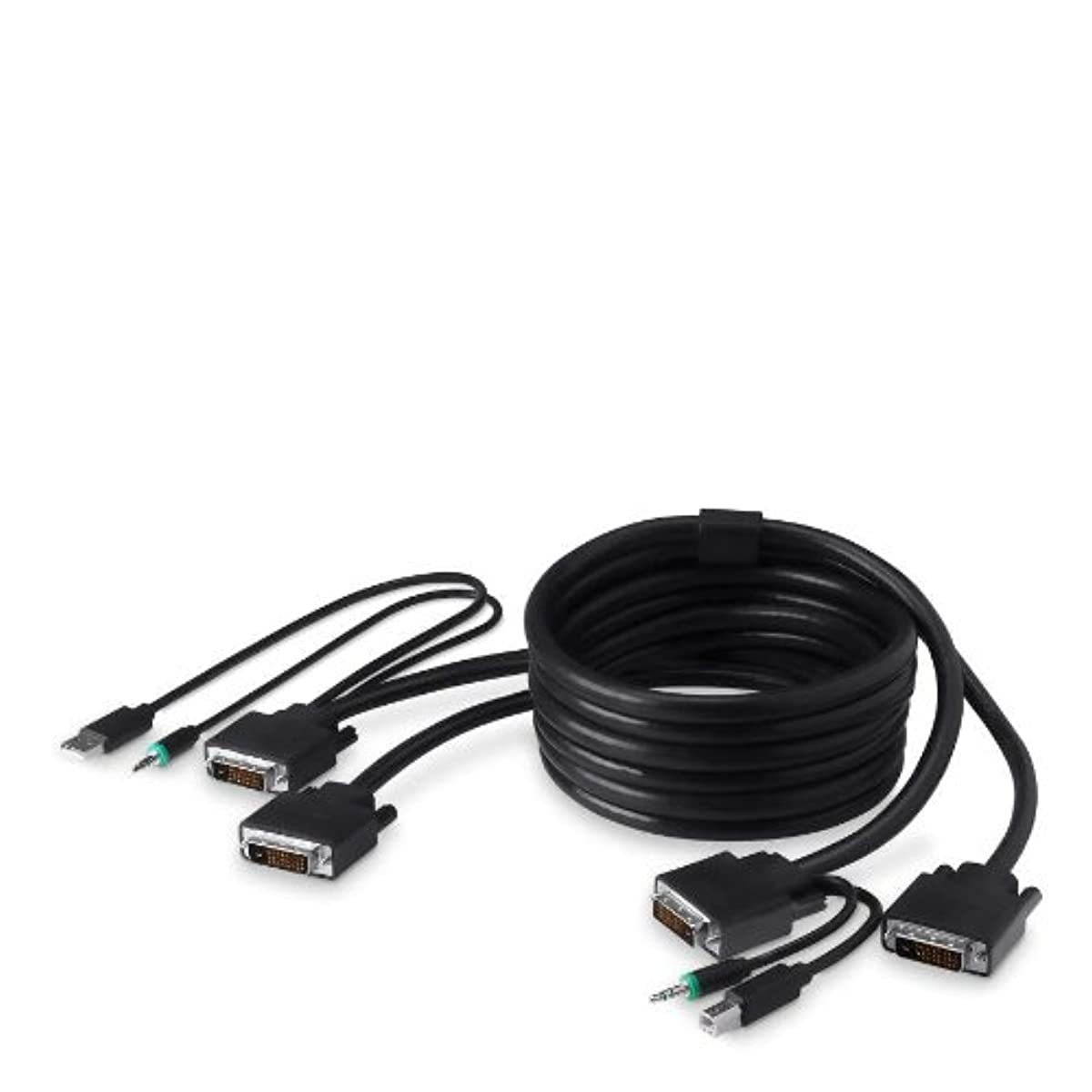 Dual Dvi/USB/AUD KVM Cable, 6'