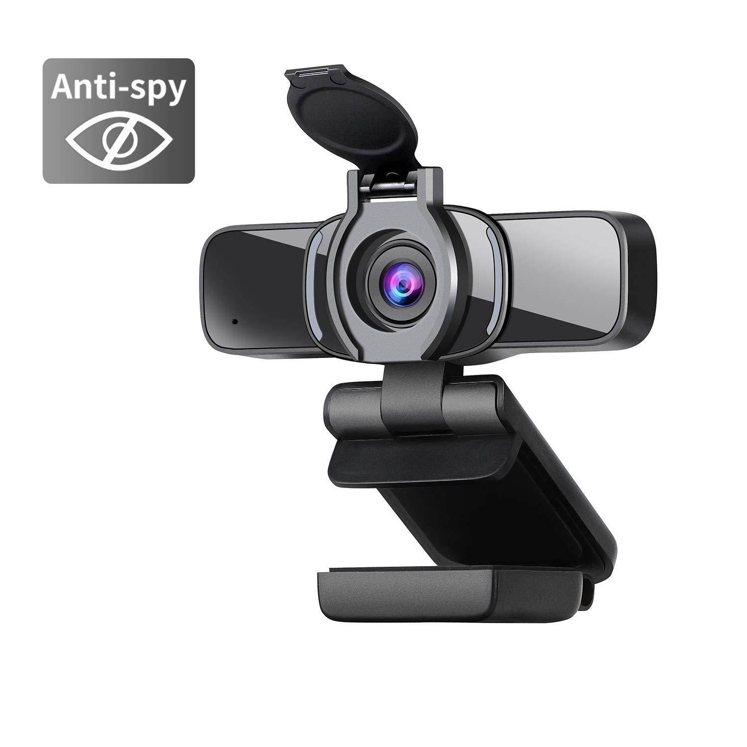 Dericam 1080P Webcam, USB Webcam, HD Computer Camera for Skype, FaceTime, Hangouts, PC/Mac/Laptop/MacBook/Tablet with Built-in Mic and Privacy Cover