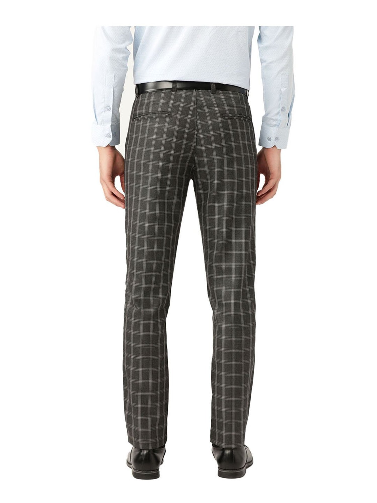 Sojanya Charcoal Grey Checks Trousers