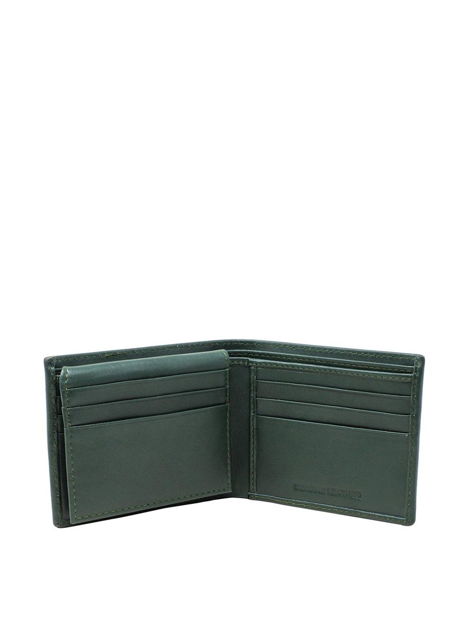 Tohl Reine Green Casual Leather Bi-Fold Wallet for Men