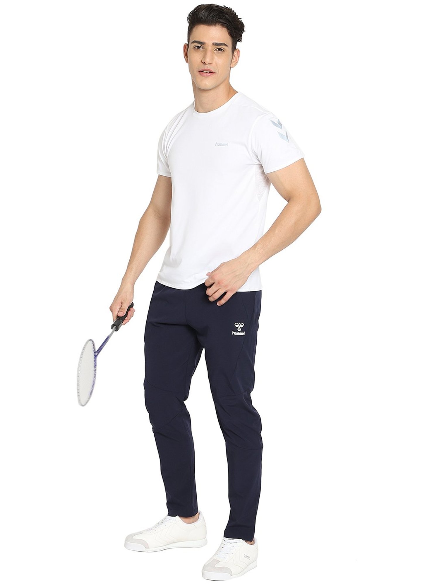 Hummel Navy Polyester Trackpants