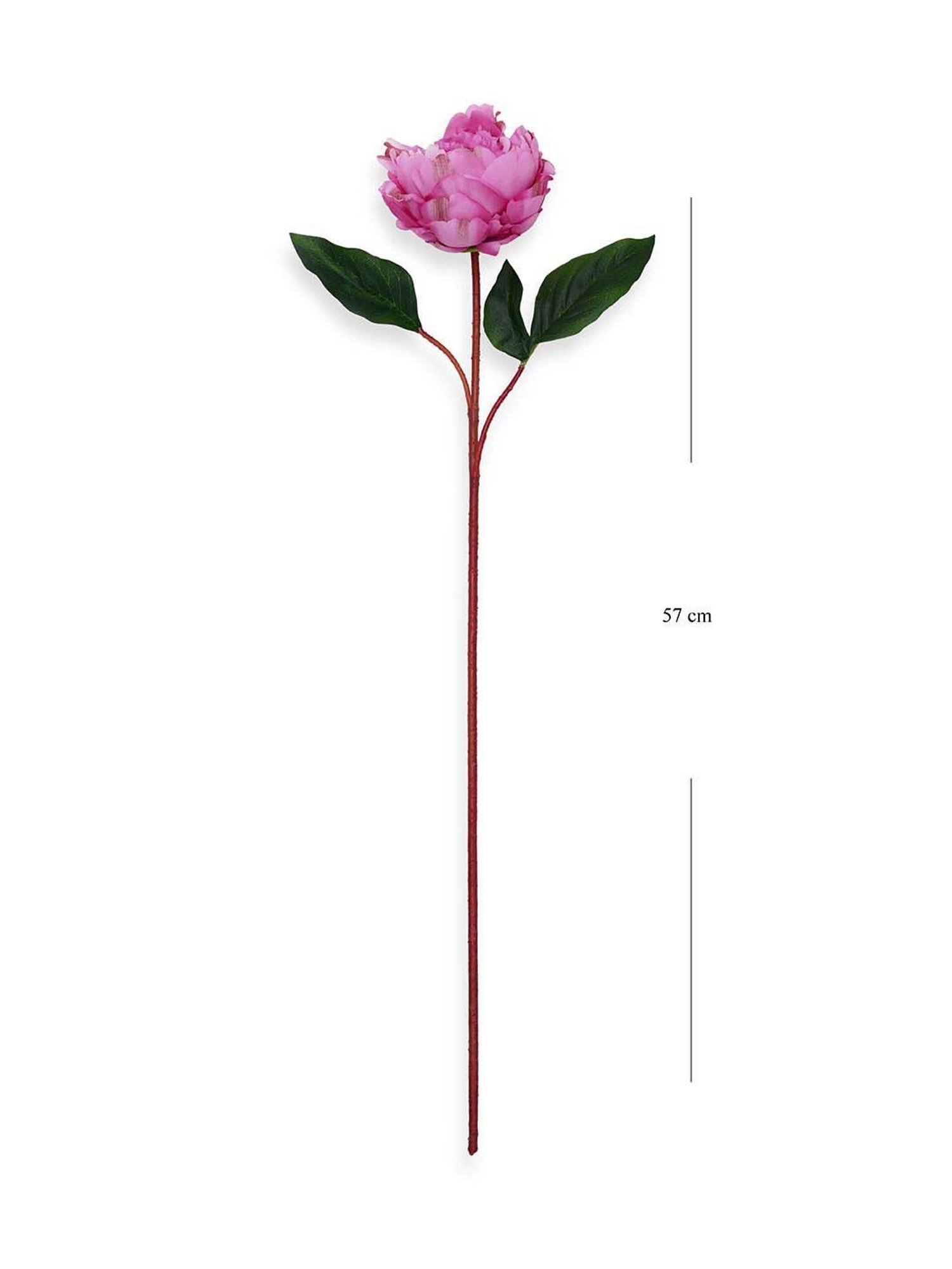 Pure Home and Living Dark Pink Plastic Artificial Peony Flower Stem