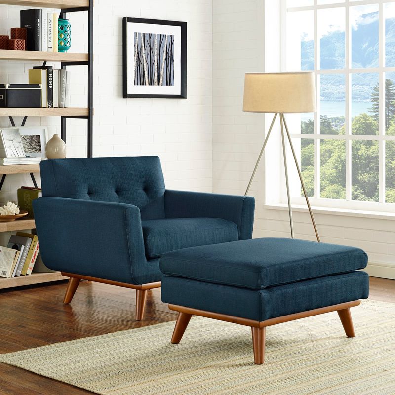 2pc Engage Armchair and Ottoman Azure - Modway