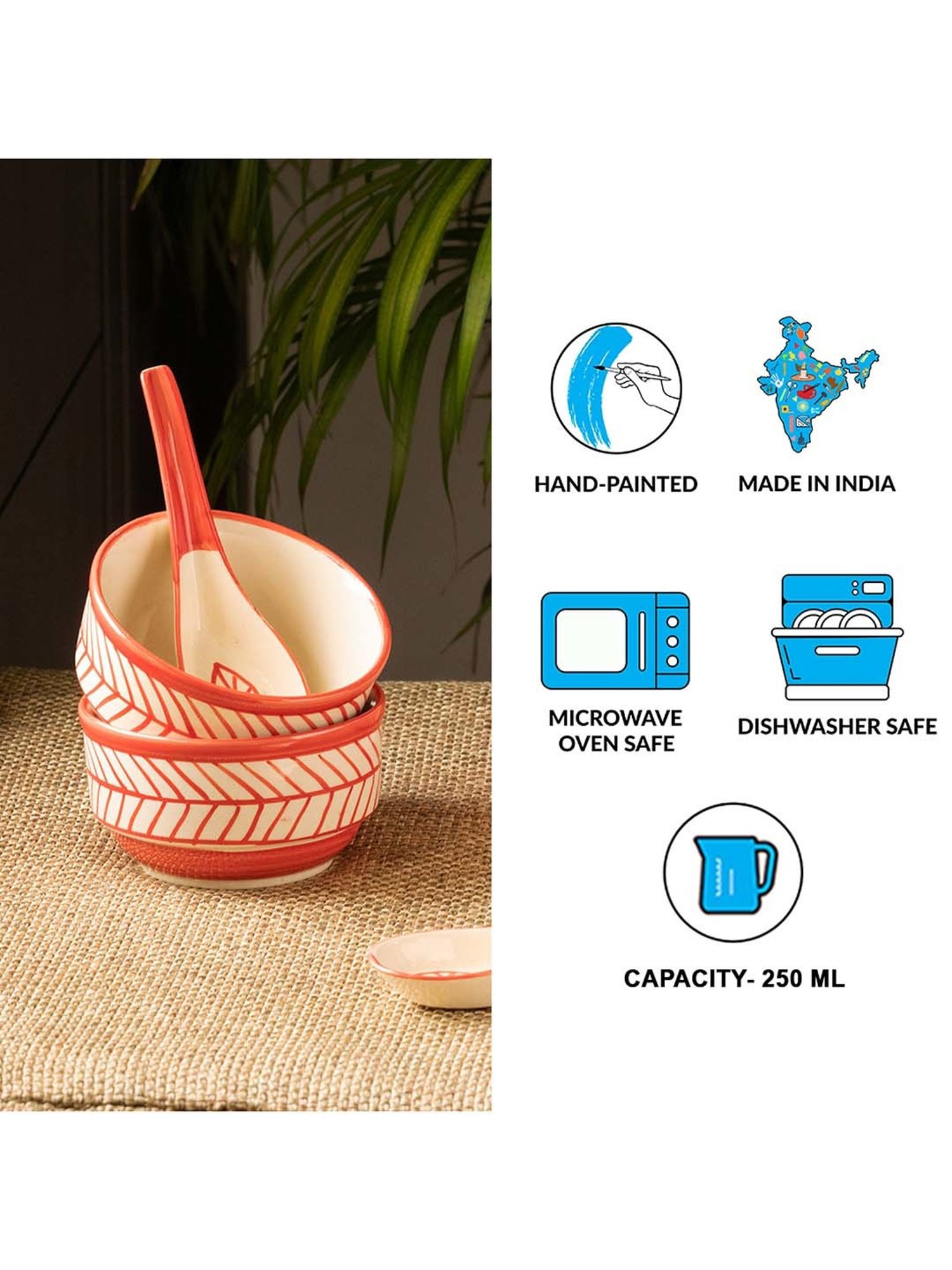 BlackCarrot Black & White Ceramic Dip Bowls Set of 2