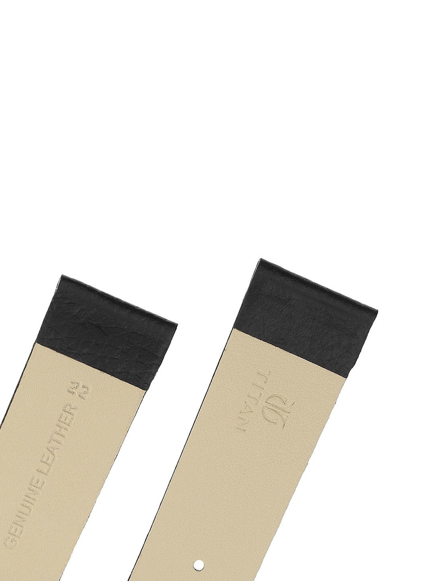 22MM BLACK Titan Genuine Leather Strap for MEN