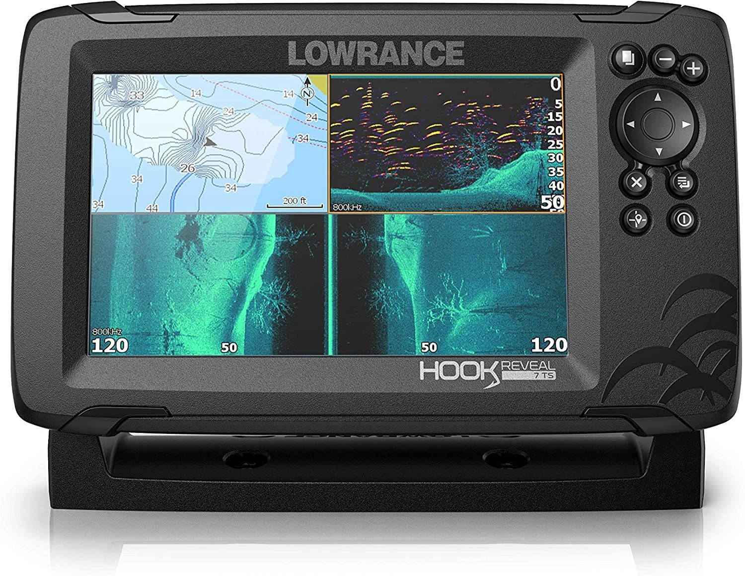 Lowrance HOOK Reveal 7x TripleShot - 7-inch Fish Finder with TripleShot Transducer, GPS Plotter