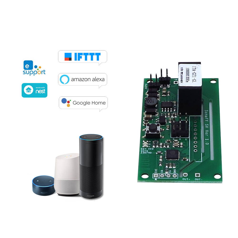 Sonoff SV ITEAD Safe Voltage DC 5-24V WiFi Wireless Switch Module Support Secondary Development Timing IOS/Android APP Control Support Amazon Alexa & Google Home Voice Control Smart Home