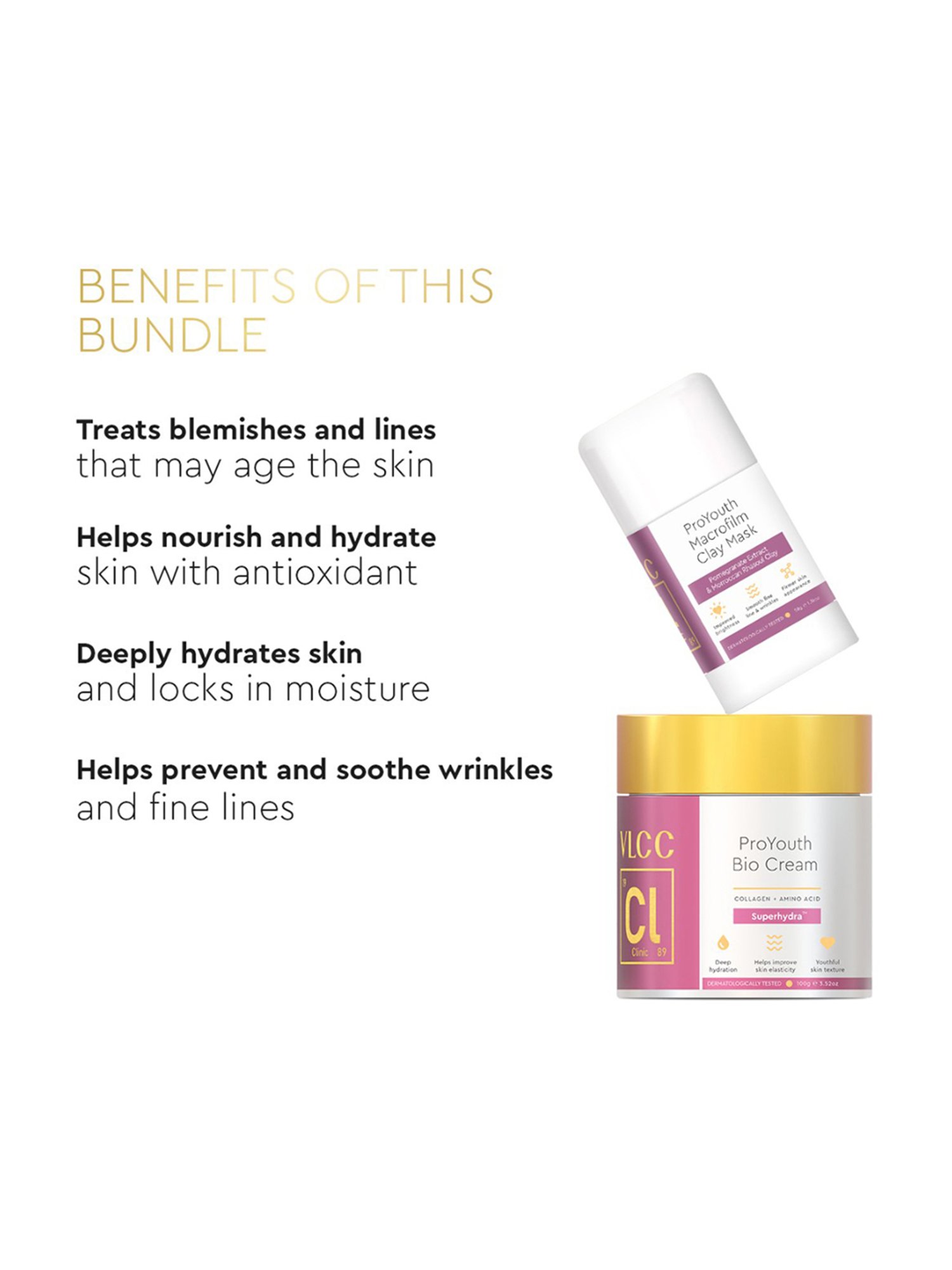 VLCC Clinic ProYouth Macrofilm Clay Mask & Bio Cream Combo