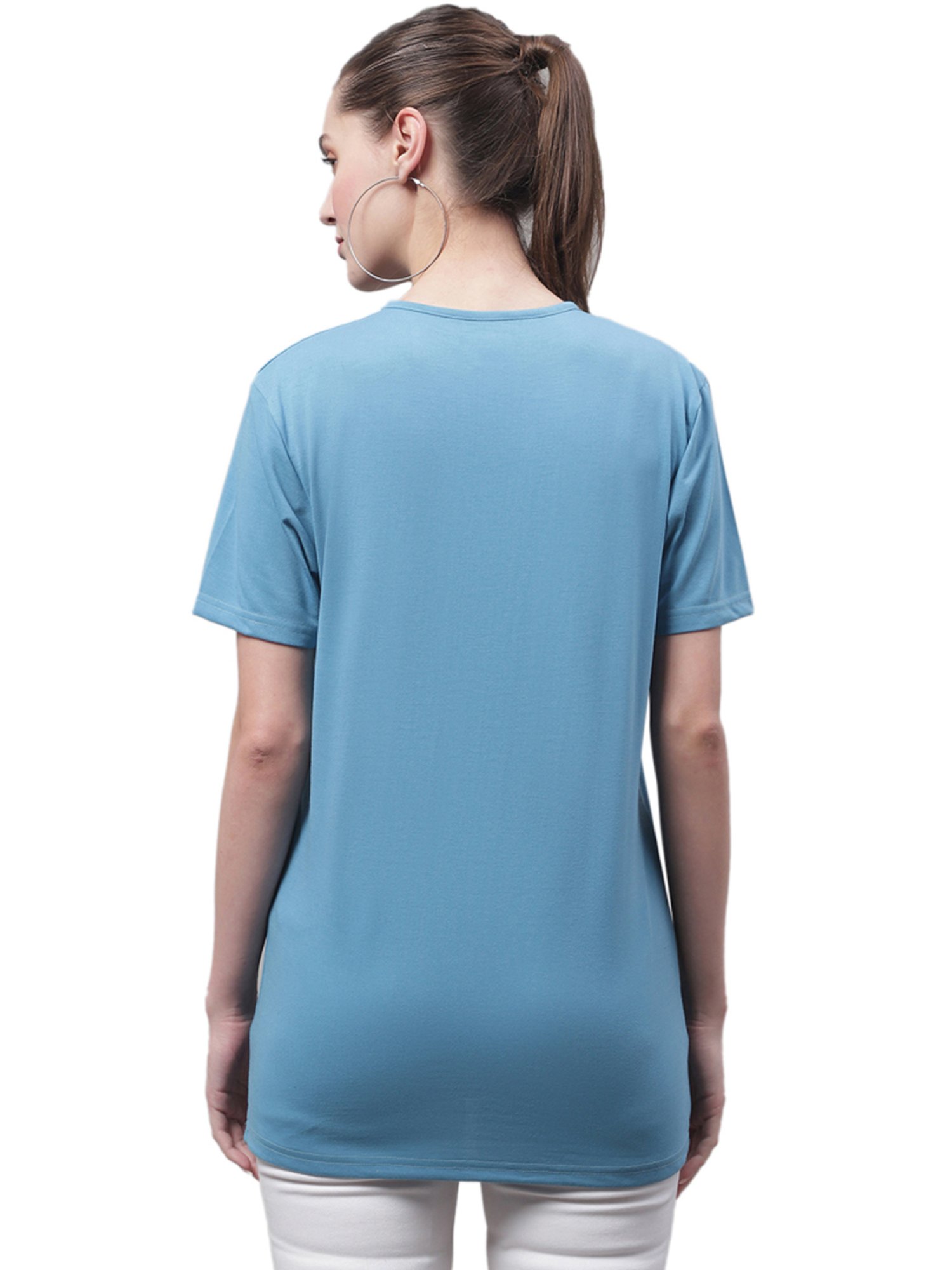 Vimal Jonney Sky Blue Cotton Logo T-Shirt - Pack Of 2