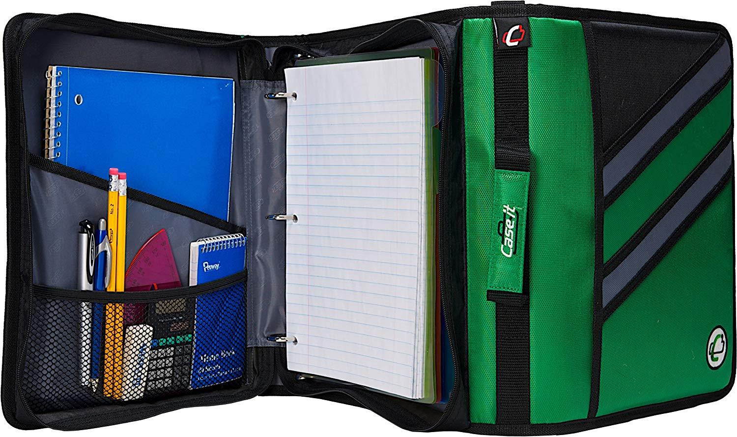 Case-it Z-Binder Two-in-One 1.5-Inch D-Ring Zipper Binders, Purple, Z-176-PUR