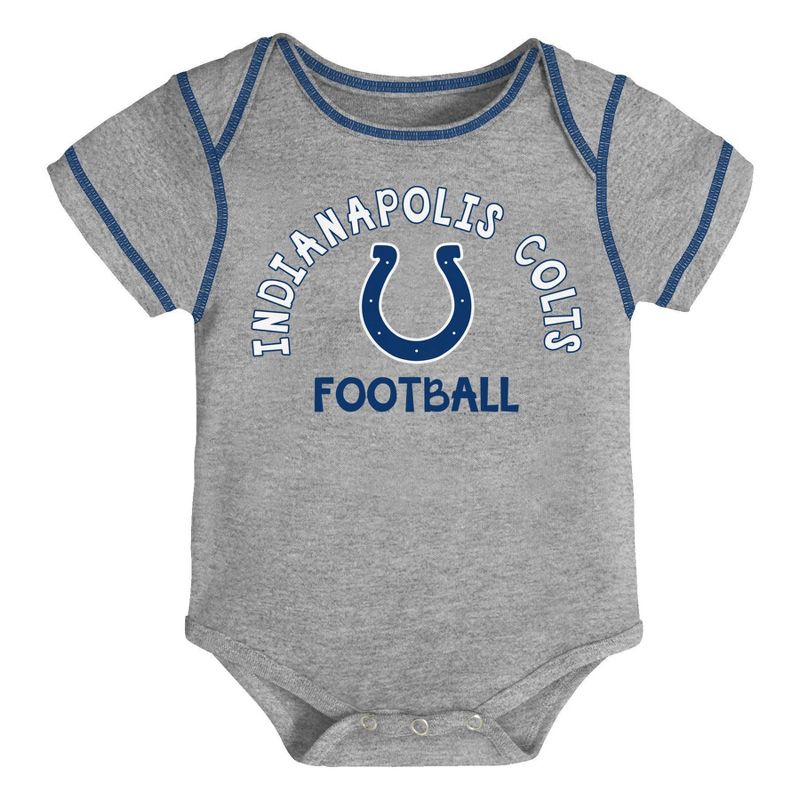 NFL Indianapolis Colts Baby Boys' Newest Fan 3pk Bodysuit Set - 3-6M
