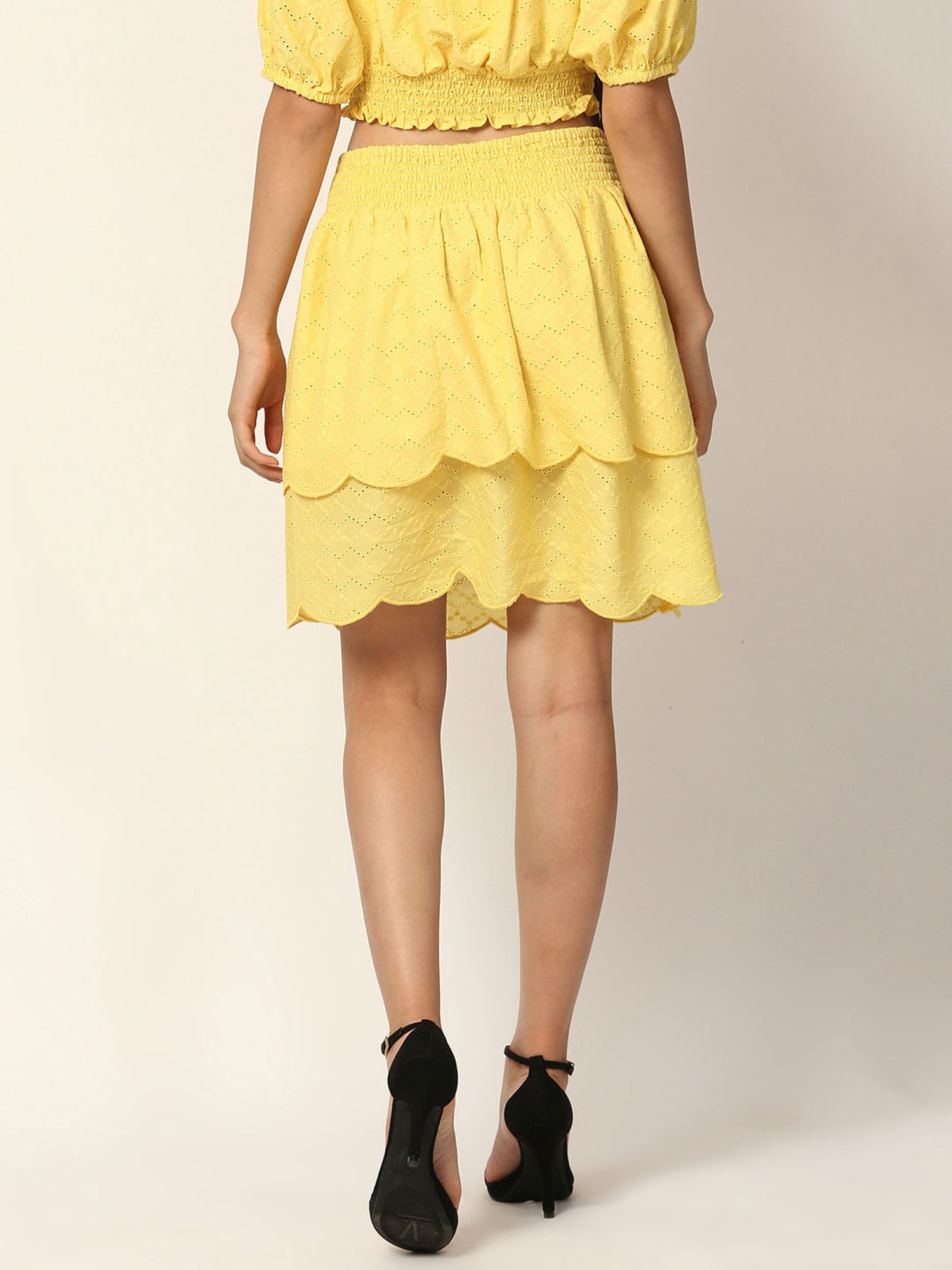 Belle Fille White Floral Print Skirt