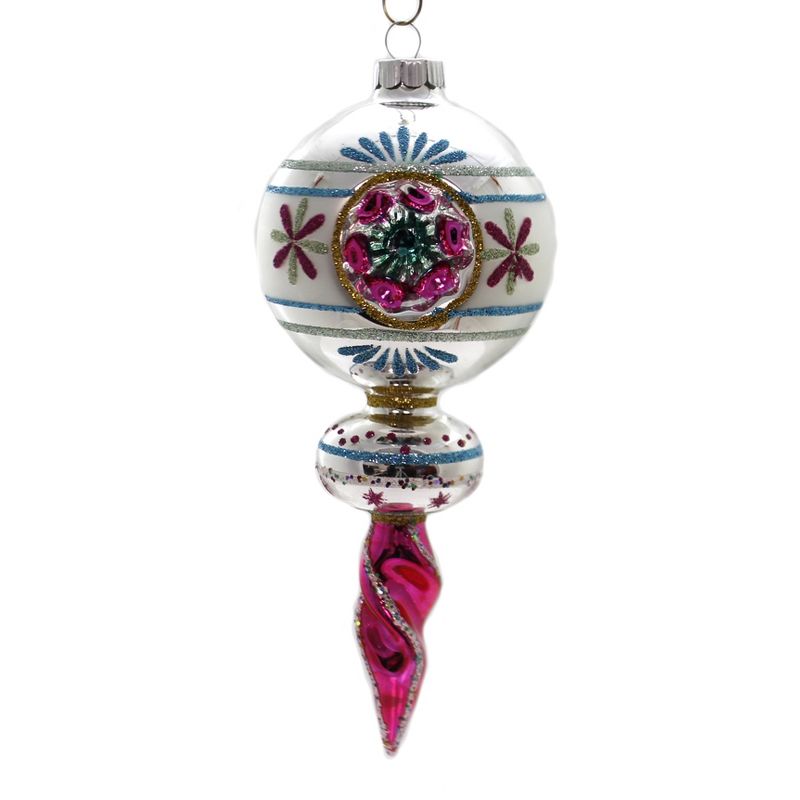 Shiny Brite 7.0" Vc One Ball Drop W/ Reflector Vintage Celebrations Ornament  -  Tree Ornaments