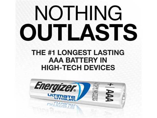 Energizer L92SBP8 AAA Ultimate Lithium Batteries, 8 Per Pack