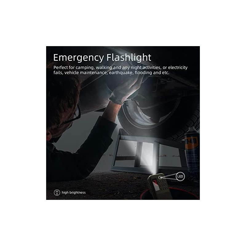 Mini Portable Radio AM FM Pocket Radio with LED Flashlight, Digital Radio Speaker Support Micro SD/TF Card/USB, Auto Scan Save, 1200mAh Rechargeable Battery Operated, by [Latest Version]