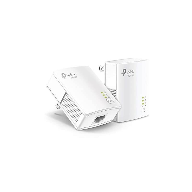 AV1000 Powerline Starter Kit Gigabit Port PlugampPlay Ethernet Over Power Nano Size Expand Home Network with Stable Connections Ideal for Smart TV Online GamingTLPA7017 KIT