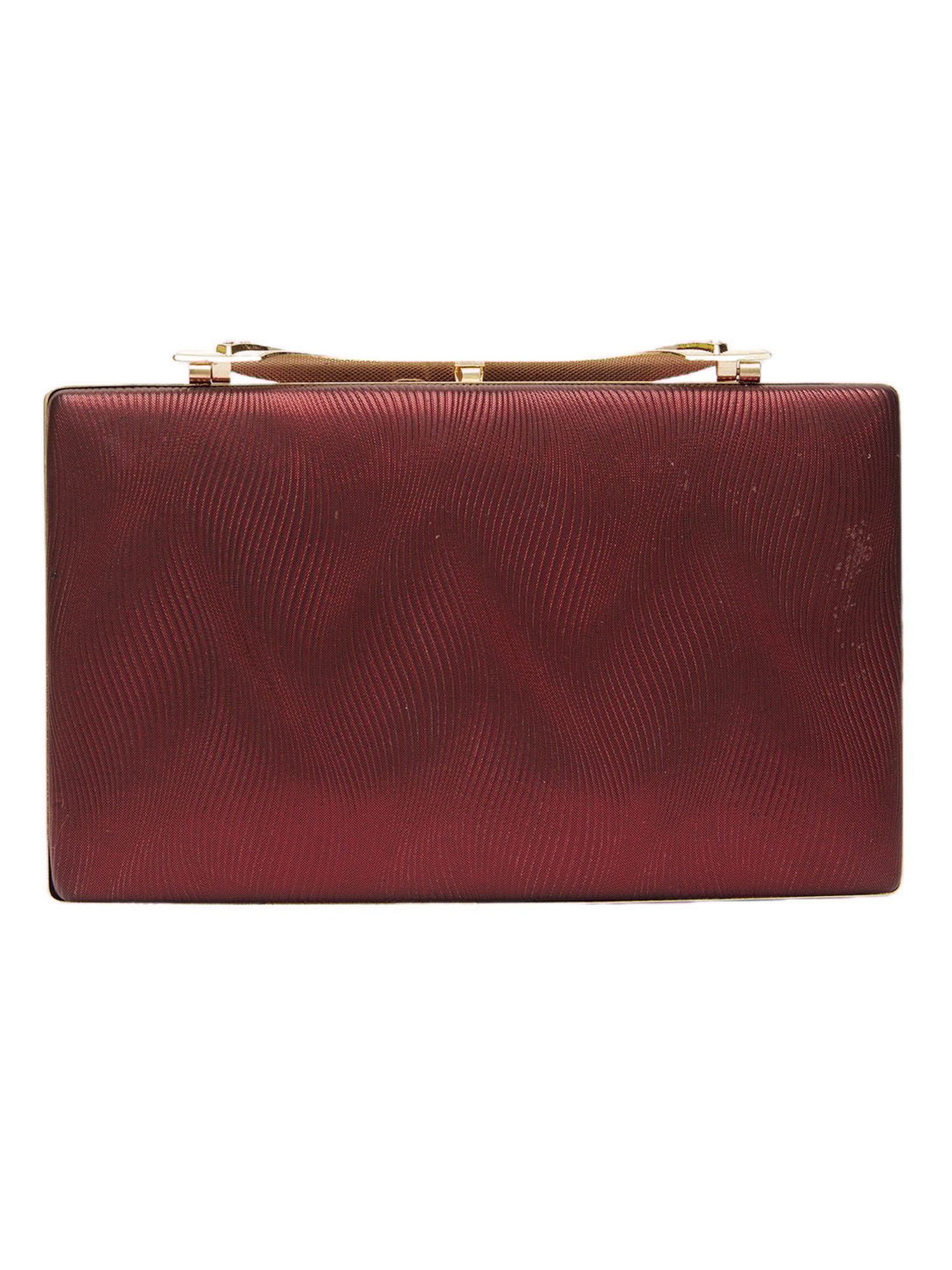 Globus Red Embellished Small Party Box Clutch
