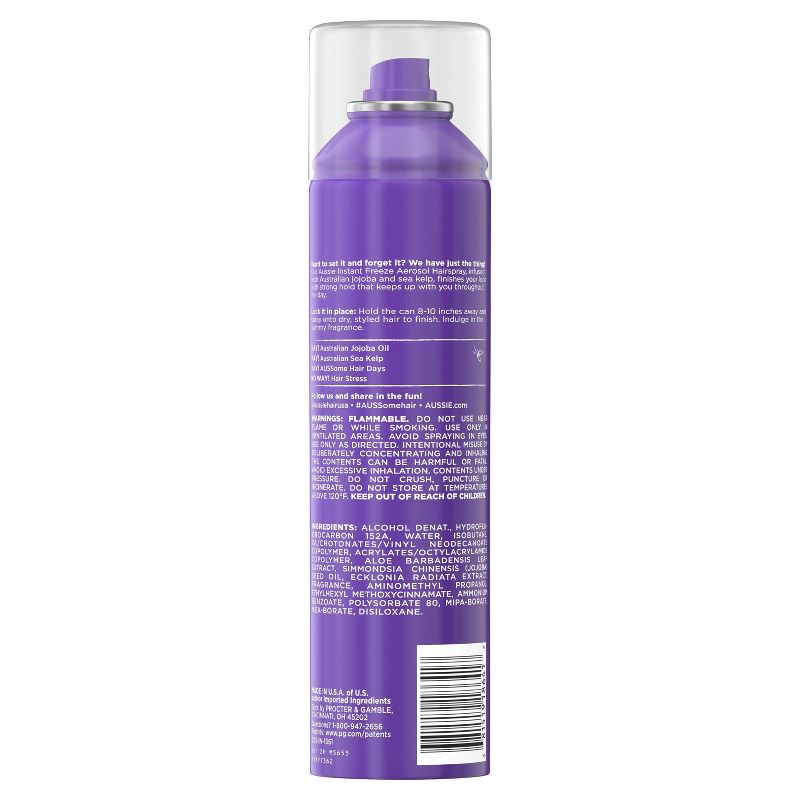 Aussie Instant Freeze Hairspray with Jojoba Oil & Sea Kelp - 10oz