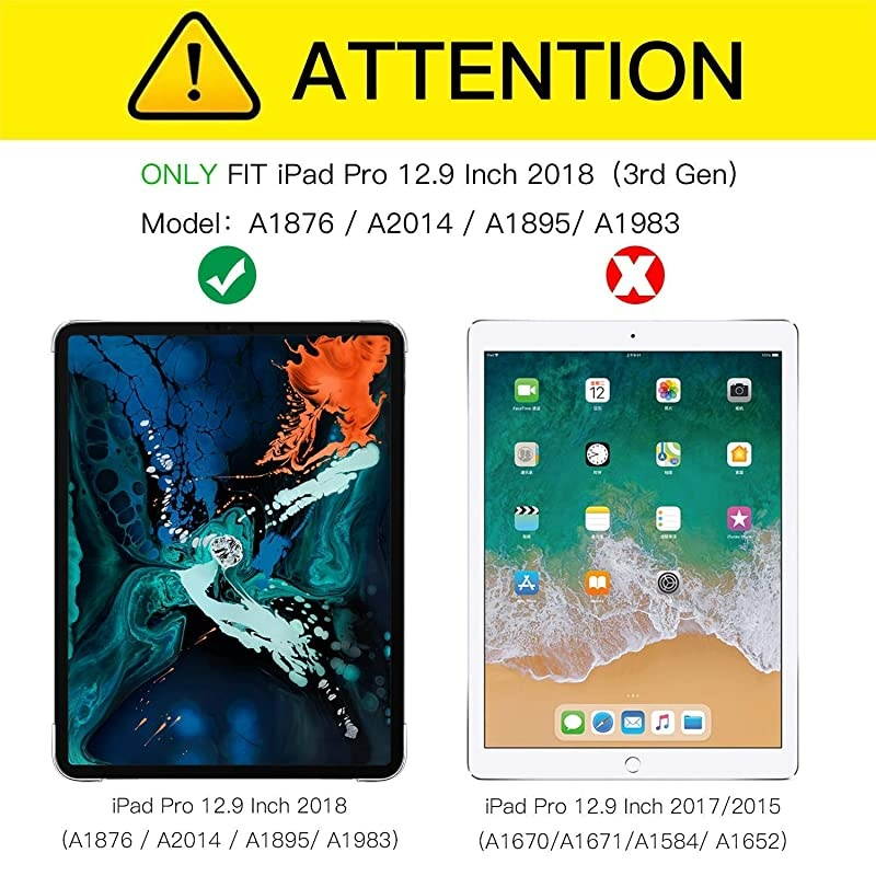 for iPad Pro 129 Inch 2018 Full Body Protective Rugged Shockproof Case with iPad Pencil Holder Auto SleepWake Support iPad Pencil Charging for iPad Pro 129 Inch 3rd Gen Black