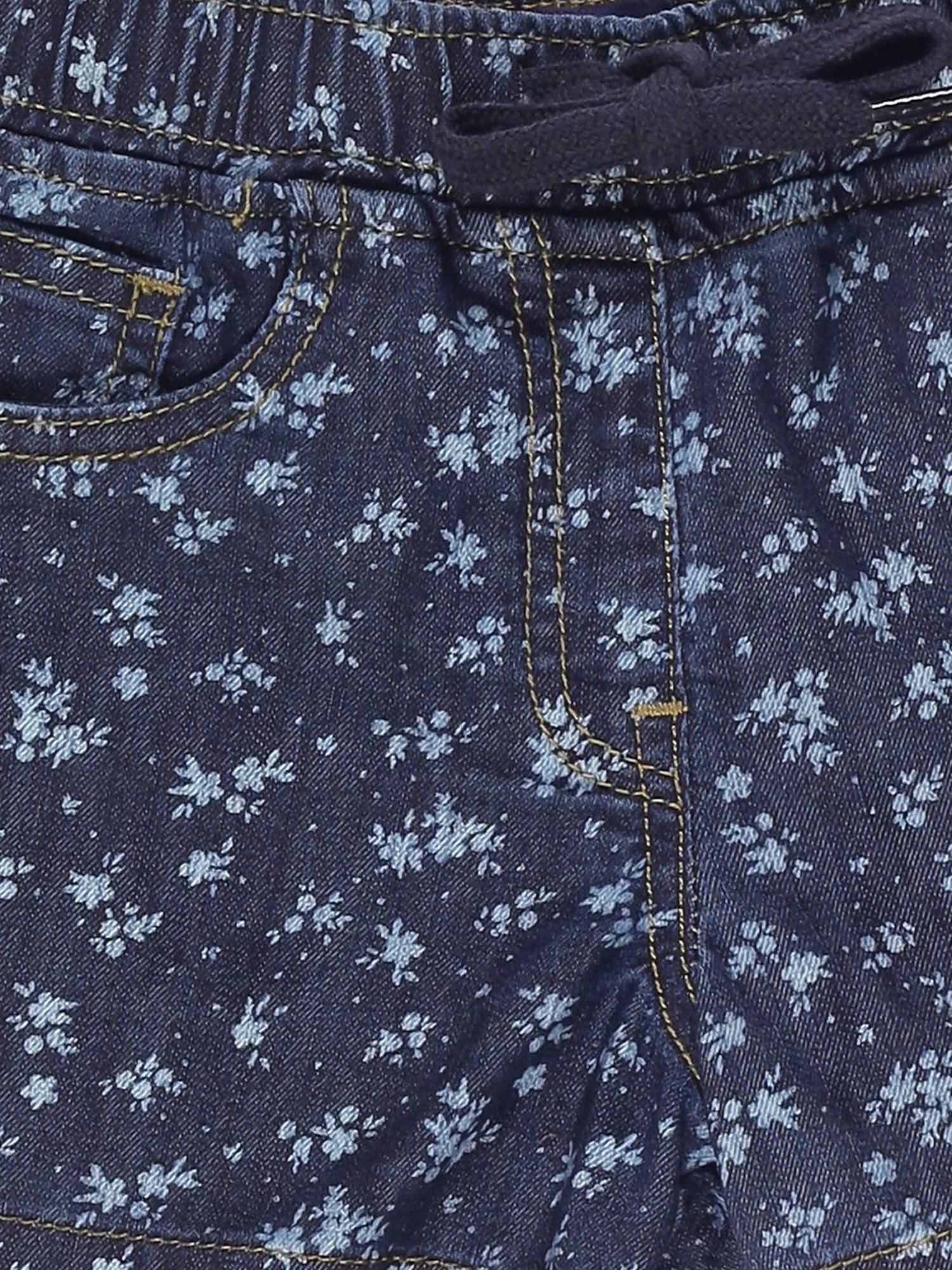 Kiddopanti Kids Blue Floral Print Shorts